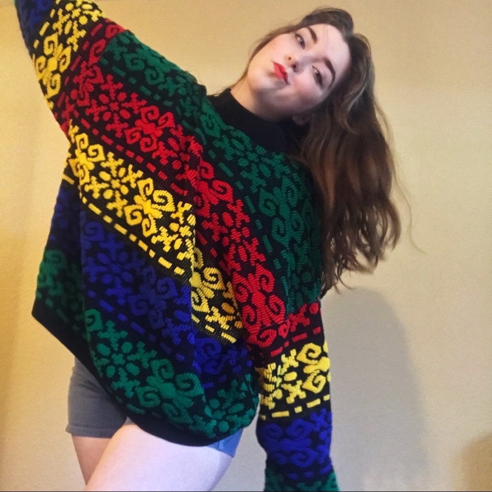 Vintage Primary Color Sweater